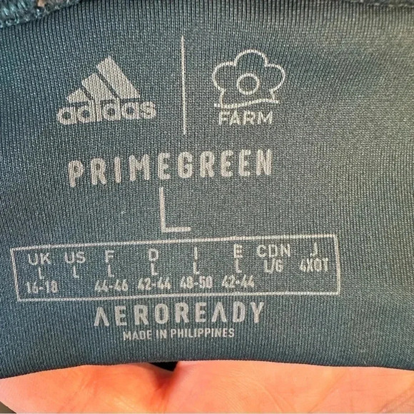 Adidas x Farm Rio Aeroready All-Over Print Green Sports Bra Top Size L - Picture 7 of 7